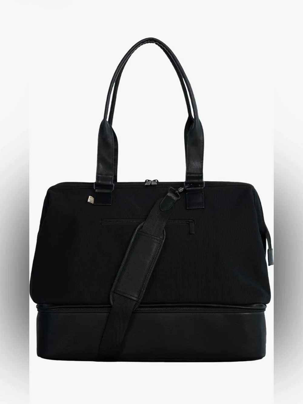 BEIS Black Two-Tier Weekender Travel Tote